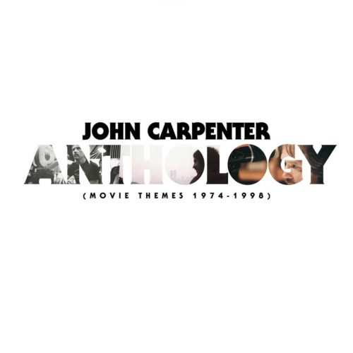 CD cover for the "John Carpenter Anthology: Movie Themes 1974-1998" album. The cover features the title "John Carpenter Anthology" in bold, black letters, with smaller text indicating the album's focus on movie themes from 1974 to 1998. The background includes a collage of images related to John Carpenter's films.